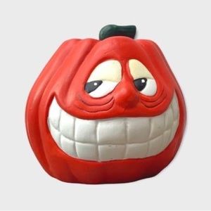 Smiling Jack O Lantern Tea Light Candle Holder, vintage Halloween decor, Hallowe